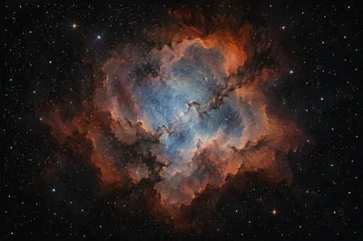 Dark Galaxy Nebula With Copper Starfields