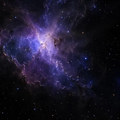 Photorealistic Violet Blue Nebula Galaxy Background