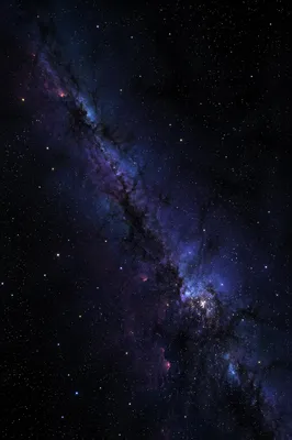 Violet Blue Nebula in Dark Starfield