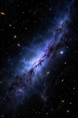 Blue Nebula Over Dark Star Field