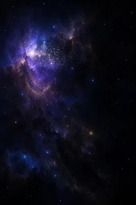 Dark Galaxy Field with Violet Nebula