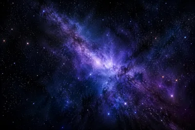 Vast Dark Galaxy with Violet Nebula