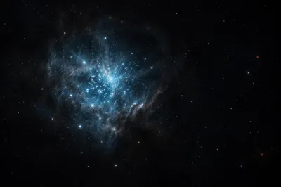 Photorealistic Teal Nebula Star Field Background