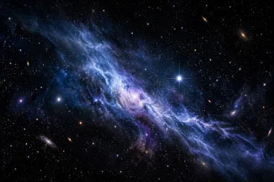 Contemplative Blue Nebula Starfield Background