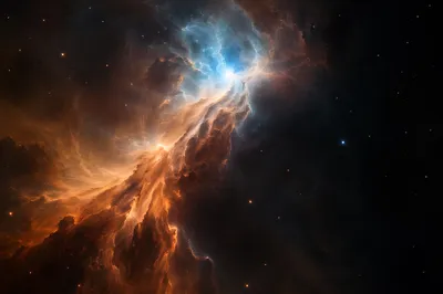 Contemplative Nebula in Dark Starfield