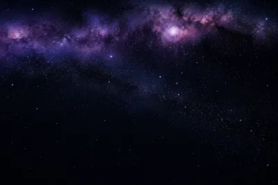 Dark Galaxy Field with Violet Nebula