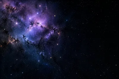 Dark Galaxy Field with Violet Nebula
