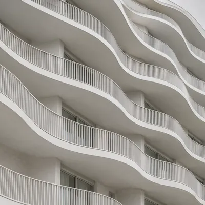 Minimalist White Geometric Facade Background