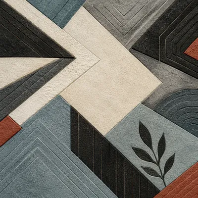 Minimalist Geometric Folk Art Tile Background