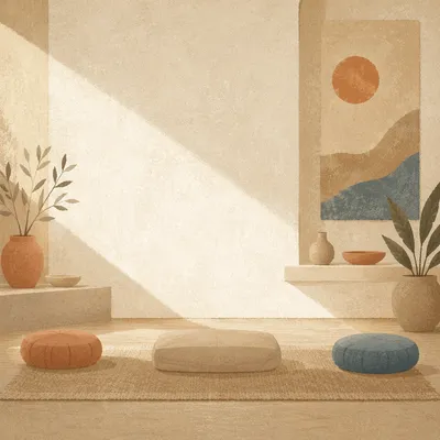 Minimal Geometric Plaster Meditation Background