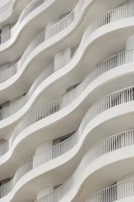 Minimalist White Geometric Facade Pattern