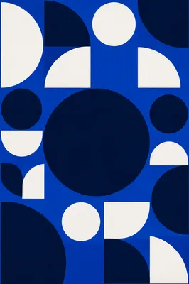 Minimalist Blue Geometric Abstract Poster