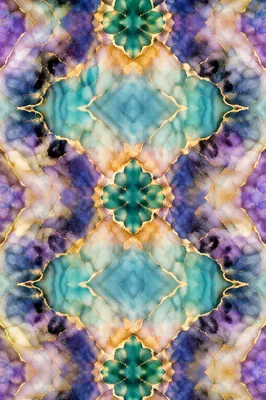Modern Kaleidoscopic Resin Geometric Background