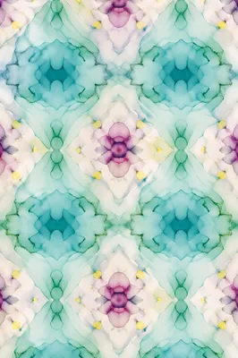Minimalist Aqua Geometric Watercolor Pattern