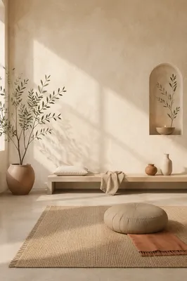 Minimal Geometric Plaster Meditation Background