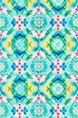 Modern Watercolor Kaleidoscope Geometric Background