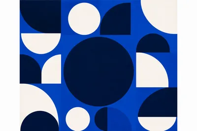 Cobalt Blue Geometric Minimalist Poster Background