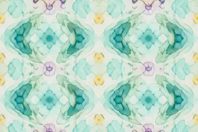 Minimalist Aqua Geometric Watercolor Pattern