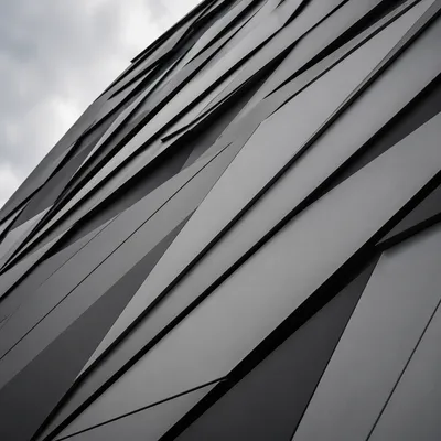 Modern Geometric Metal Facade Background