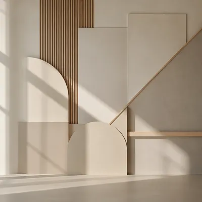 Minimalist Geometric Paper Wall Background