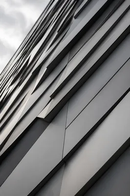 Modern Geometric Metal Facade Background