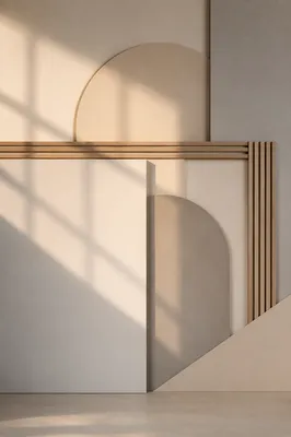 Minimalist Geometric Paper and Wood Background