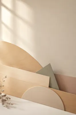 Minimalist Geometric Paper and Wood Background