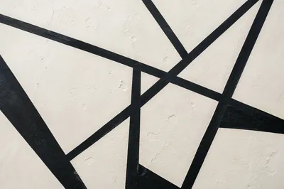 Minimalist Geometric Black Lines on Plaster