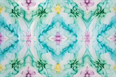 Minimalist Aqua Geometric Alcohol Ink Pattern