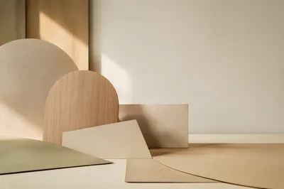 Minimal Geometric Paper and Wood Background