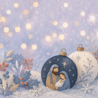 Elegant Winter Glitter Baubles Background
