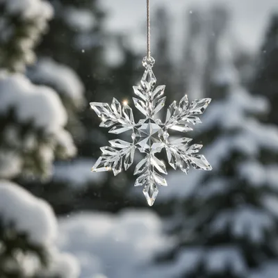 Sparkling Crystal Snowflake Winter Background
