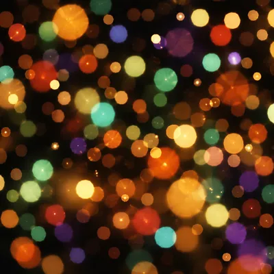 Festive Multicolored Bokeh Lights on Black
