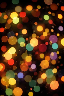 Colorful Festive Bokeh Lights on Black