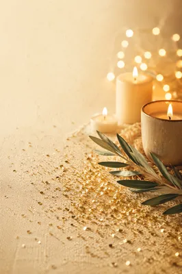 Golden Glitter Candlelight Celebration Background
