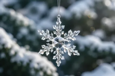 Sparkling Crystal Snowflake Winter Background