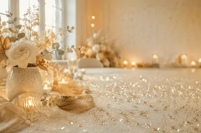 Gold Glitter Candlelight Celebration Background