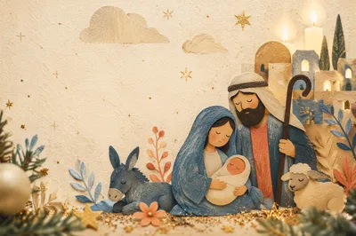 Golden Glitter Candlelit Holiday Background