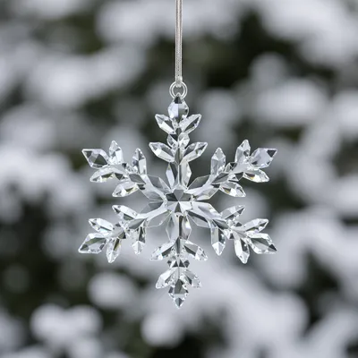 Sparkling Crystal Snowflake Winter Background