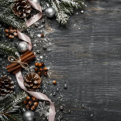 Festive Glitter Flat Lay with Pine Cones