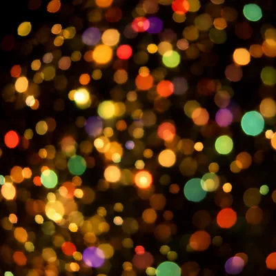 Festive Multicolored Bokeh Lights on Black