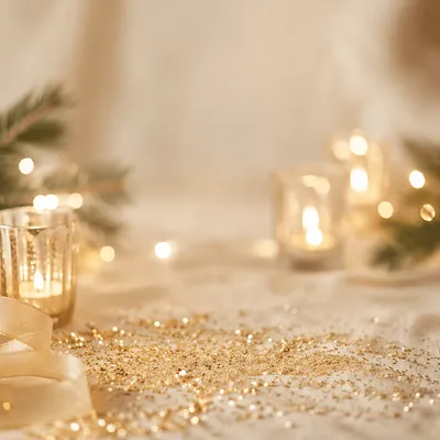 Golden Glitter Candlelight Christian Festive Background