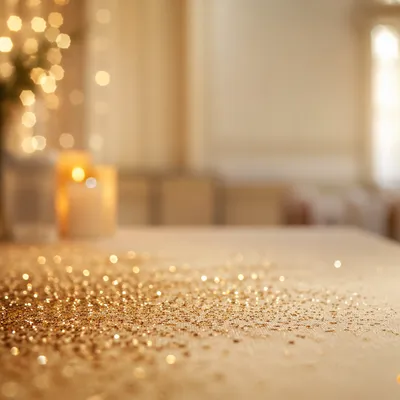 Golden Glitter Candlelight Festive Background