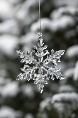 Crystal Snowflake Ornament with Winter Sparkles