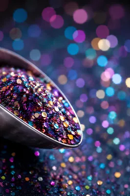 Festive Glitter Scoop with Colorful Sparkle Bokeh