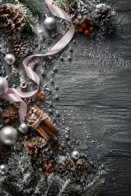 Festive Glitter Flat Lay With Winter Greenery
