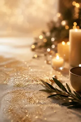 Golden Glitter Candlelight Celebration Background