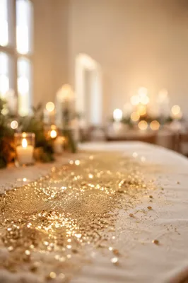 Gold Glitter Candlelight Festive Background