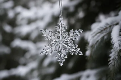 Crystal Snowflake Ornament with Festive Sparkle