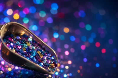 Festive Multicolor Glitter Bokeh Background